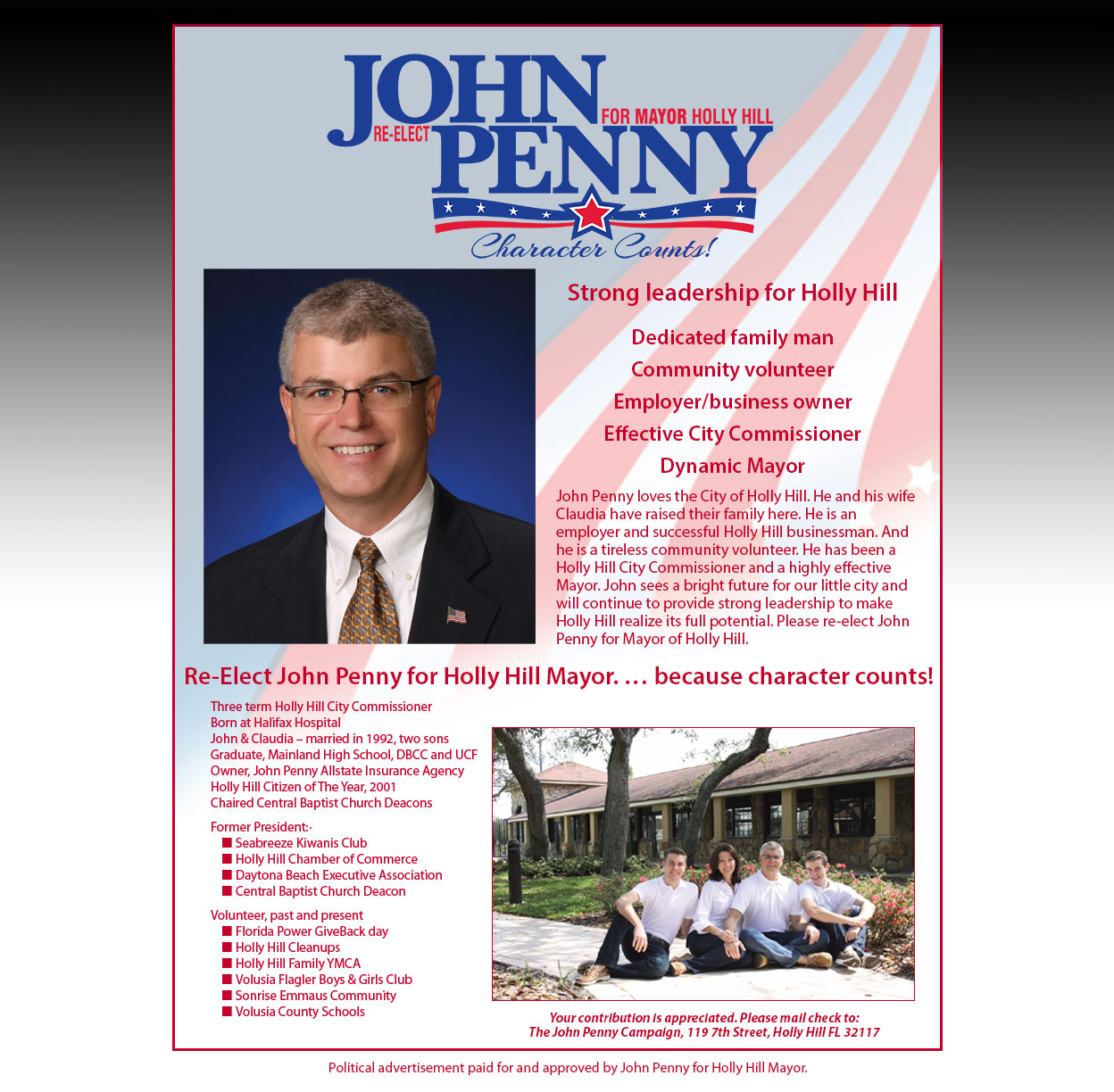 Vote John Penny for Holly Hill Mayor
